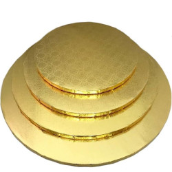 Base Redonda Elegante Forrada Gruesa Con Gofrado 12 Pzs