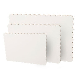 Base Rectangular Cartón Blanco Doble Corrugado 25 Pzs