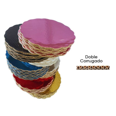 Base Redonda Cartón Doble Corrugado 25 Pzs