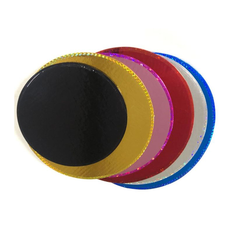 Base Redonda Cartón Doble Corrugado Decorada Con Listón En La Orilla 25 Pzs