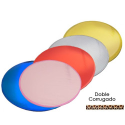 Base Redonda Cartón Doble Corrugado Decorada Con Listón En La Orilla 25 Pzs