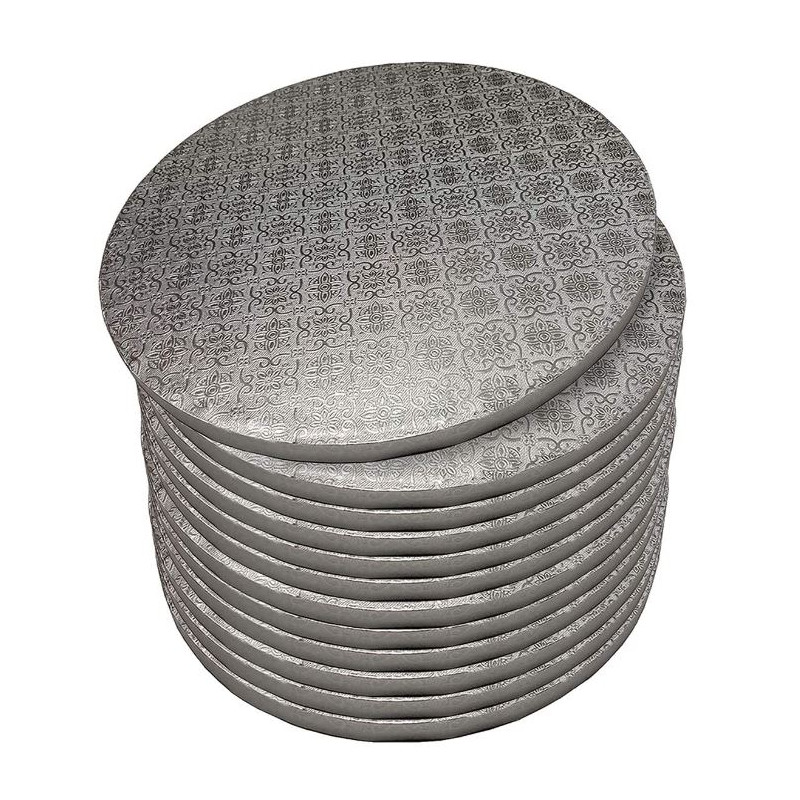 Base Redonda Elegante Forrada Gruesa Con Gofrado 12 Pzs