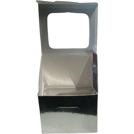 Caja Plata Para Cupcakes Con Ventana 50 Pzs