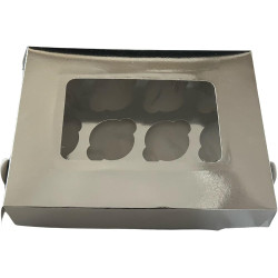 Caja Plata Para Cupcakes Con Ventana 50 Pzs