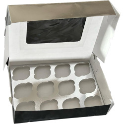 Caja Plata Para Cupcakes Con Ventana 50 Pzs