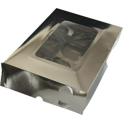 Caja Plata Para Cupcakes Con Ventana 50 Pzs